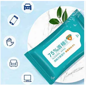 75% medical antibacterial disinfectant wet hand alcohol wipes
