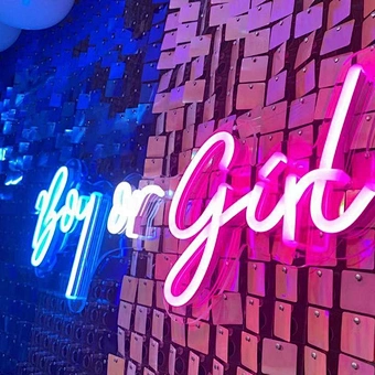 Birthday Decoration Party Favor Decor LED Light Letter Bath Set Supplies Deco Gender Reveal Baby Shower Boy Or Girl Neon Sign