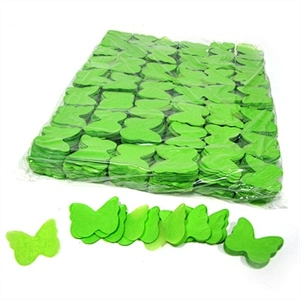 Flameproof colorfast tissue light green butterfly confetti