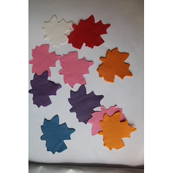 Multi color   Maple leaf shaped  confetti paper for celebrations