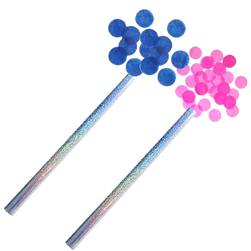 Gender reveal boy or girl baby shower Tissue round Confetti Wands Confetti Flick Sticks confetti stick for party decor