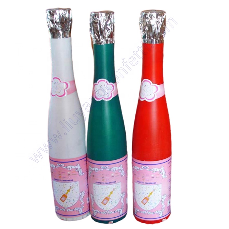 gold champagne bottle party popper confetti cannon for wedding party decoration stage event ports openning anversary birthday