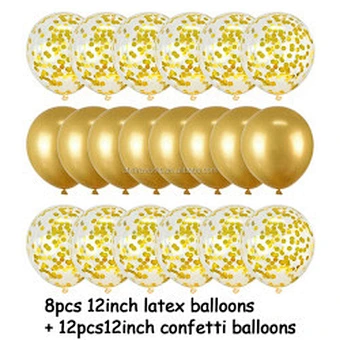 12 Inch Latex Color Rose Gold Set Birthday Party Wedding Decoration Anniversary Global Baby Shower Metallic Confetti Balloon
