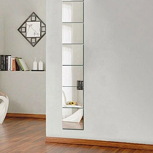 Wall decoration Tiles Frame Selfie with Mirror Lip Wood Peel And Tile Small Bathroom home shop Auto-Stick Stick On Mirror