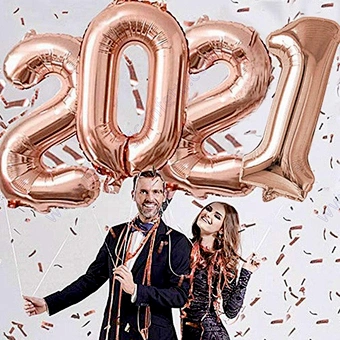 Happy New Year Banner and Balloons 2021 Photo Frame New Year Eve Party Decoration Natal Noel Merry Christmas Decor Supplies