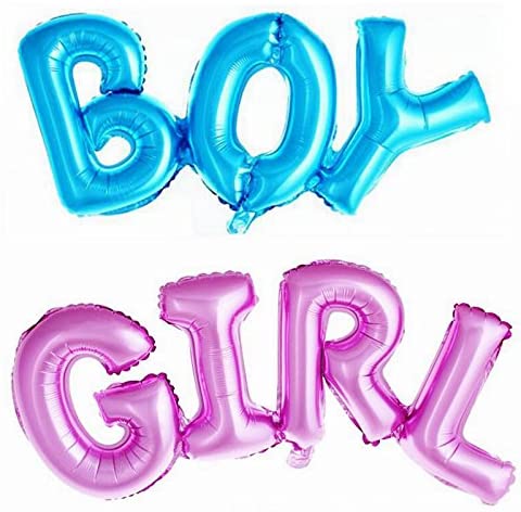 gender reveal Birthday Pink Blue Simple Polymer Boy Girl Alphabet Letter Foil Mylar Balloon For Baby Shower Party Decoration