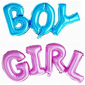 gender reveal Birthday Pink Blue Simple Polymer Boy Girl Alphabet Letter Foil Mylar Balloon For Baby Shower Party Decoration
