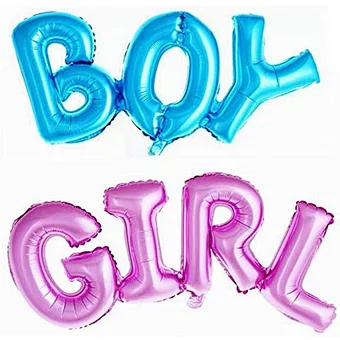 gender reveal Birthday Pink Blue Simple Polymer Boy Girl Alphabet Letter Foil Mylar Balloon For Baby Shower Party Decoration