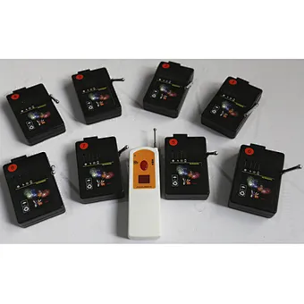 8 cues  8 position/one remote controller 8 receivers firing system.
