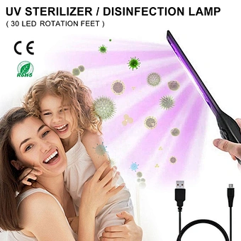 Handheld Portable UVC LED Germicidal UV-C Lamp UV Ultraviolet Light Bactericidal Sanitizer Disinfection Sterilizer Wand