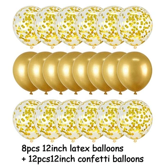 12 Inch Latex Color Rose Gold Set Birthday Party Wedding Decoration Anniversary Global Baby Shower Metallic Confetti Balloon