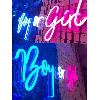 Birthday Decoration Party Favor Decor LED Light Letter Bath Set Supplies Deco Gender Reveal Baby Shower Boy Or Girl Neon Sign