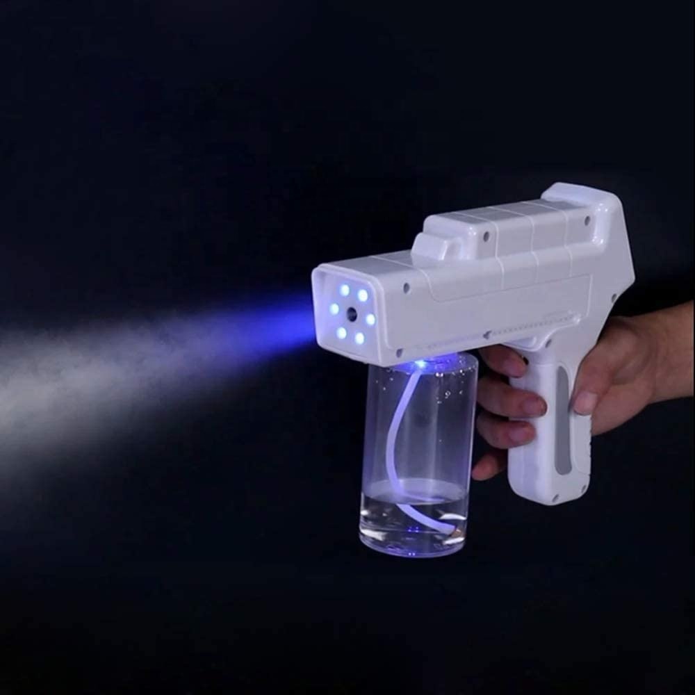 Blue Light Wireless Charging Portable Nano Atomizing Spray Machine Sanitizer Sterilization Smoke Fog Alcohol Disinfection Gun