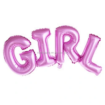 gender reveal Birthday Pink Blue Simple Polymer Boy Girl Alphabet Letter Foil Mylar Balloon For Baby Shower Party Decoration