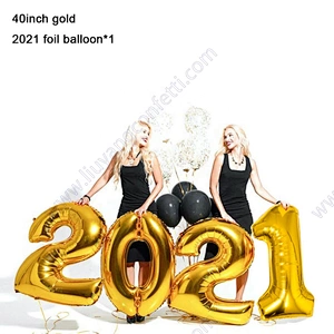 Happy New Year Banner and Balloons 2021 Photo Frame New Year Eve Party Decoration Natal Noel Merry Christmas Decor Supplies