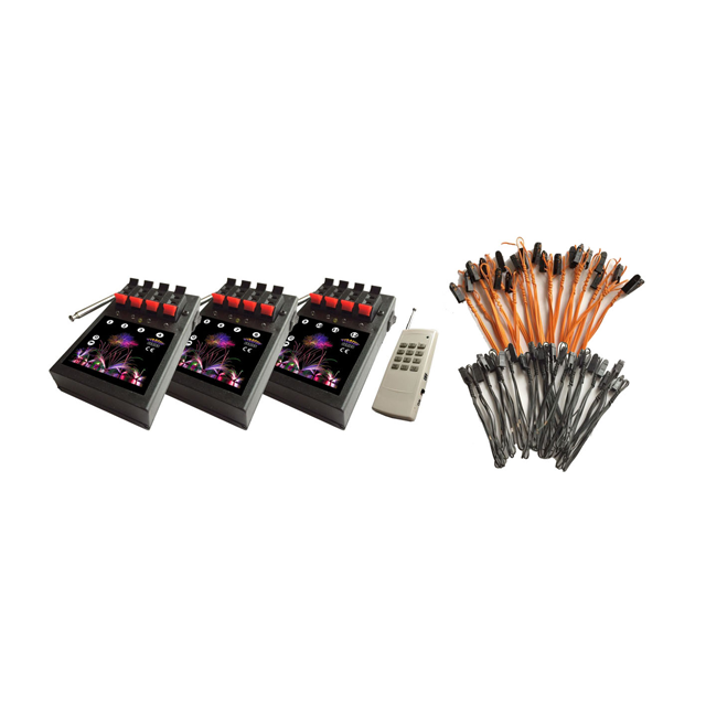 12 channels remote control firing system with 12pcs of talon igniters. - with learn function  1 transmitter control 3 receivers.