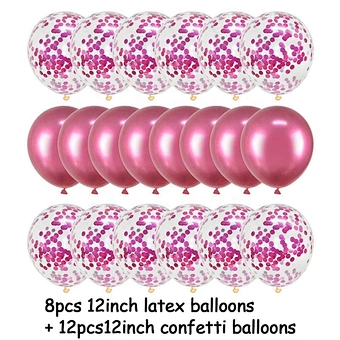 12 Inch Latex Color Rose Gold Set Birthday Party Wedding Decoration Anniversary Global Baby Shower Metallic Confetti Balloon