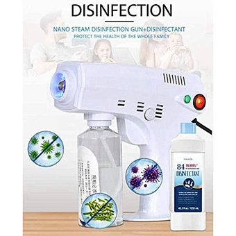 1300w Household Sprayer Machine Blue Light Rapid Fogging Large Fog Volume Disinfection Nano Spray Gun For Office Home Cloth