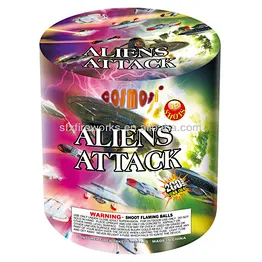 ALIENS ATTACK 13 SHOTS round shape 200g cakes fireworks