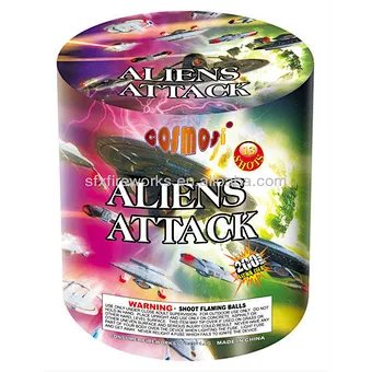 ALIENS ATTACK 13 SHOTS round shape 200g cakes fireworks