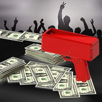 Cash Make It Rain Caah Confetti Cannon Custom Dark Pink Gold Machine Spray Party Play Real Super Toy Throwing Shooter Money Gun