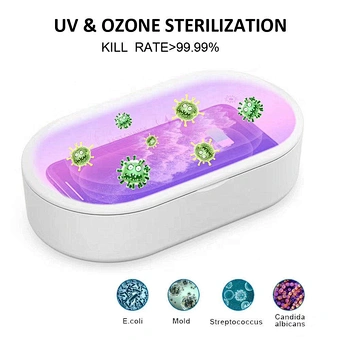Hand Carry Household Nail Sterilizer Ozone Portable Uv Ultrasonic Charger Uvc Led Light Disinfection Box With Wireless Charging