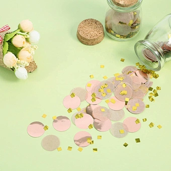 Round Tissue Paper Dots Wedding Birthday Party Decoration 1.76 Oz Rose Gold 1.5cm Biodegradable Events Blowers Table Confetti