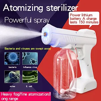 Blue Ray Nano Rechargeable Gun Disinfection Mist Hand Portable Sanitizer Disinfectant Liquid Automatic Spray Alcohol Sprayer