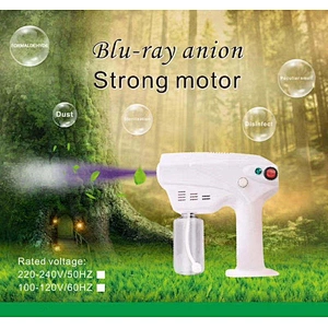 Steam Gun Sprayer Blue Light Ray Nano Nebulizer Fog Machine Smoke Electrostatic Anion Humidifier Handheld Disinfection Spray