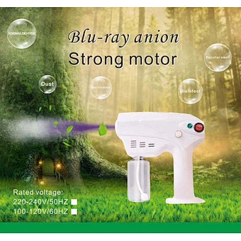 Steam Gun Sprayer Blue Light Ray Nano Nebulizer Fog Machine Smoke Electrostatic Anion Humidifier Handheld Disinfection Spray