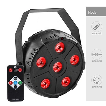 Mini Led Stage Light AC110-240V 9W Full RGBW Color Mixing 6LEDs Disco DJ Party Stage Lights with Remote Control