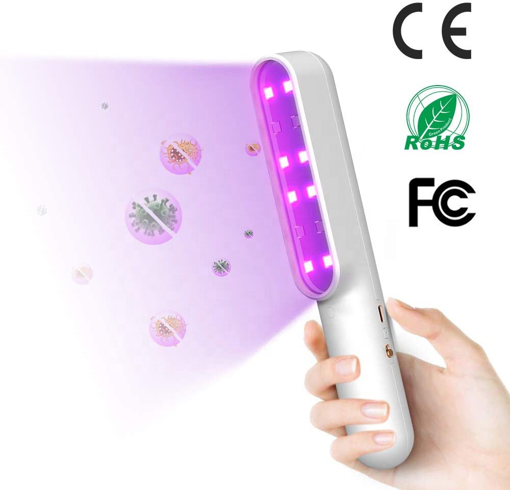 Ultraviolet UV Stick Disinfection Lamp UVC LED Sterilizer UV Light Mini Sanitizer Travel Wand Germicidal for Phone USB Charging