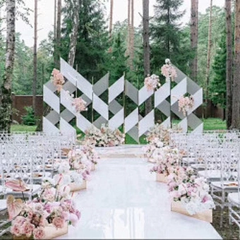Decorative Silver Runner Mariage Aisle Glitter Sheet Mirrored Dance Floor Wedding Backdrop Wall Decoration Panel Mirror Carpet