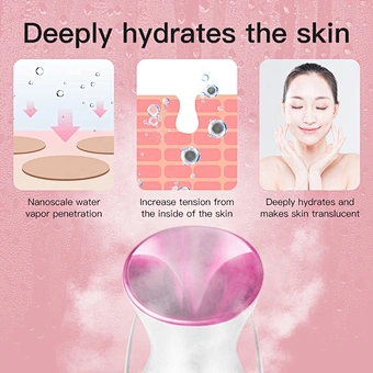 Nano Mist Sprayer Spray Machine Large Capacity Water Tank 1000ml Gentle Deap Cleaning Electric Spa Whitening Facial Face Steamer
