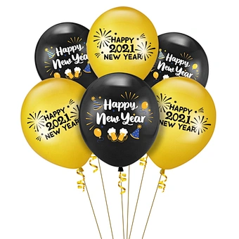 Wholesale 12inch Kit House Decor Backdrop Golden Latex Merry Christmas Happy Year's 2021 Party Balloons For New Year Decoration