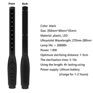 Sterilizer Led Portable Sterilization Uv Ultraviolet Lamp Sterilize Germicidal Light Stick Disinfection Uv Sanitizer Wand