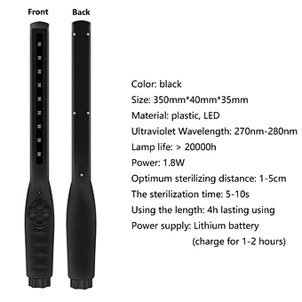 Sterilizer Led Portable Sterilization Uv Ultraviolet Lamp Sterilize Germicidal Light Stick Disinfection Uv Sanitizer Wand