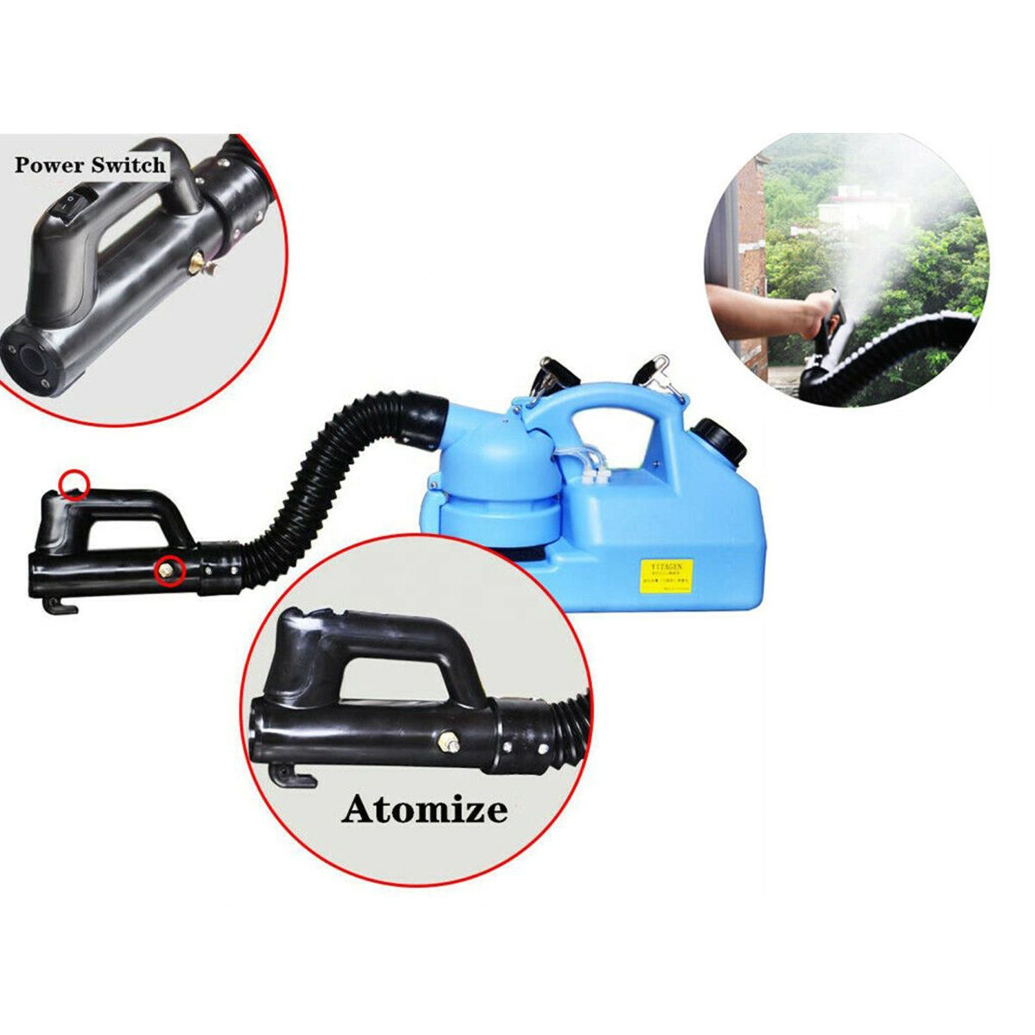 7L Electric ULV alcohol Sprayer Portable Fogger Atomizer sterilizer Power Cord Disinfection Machine for Hospital Home Ultra