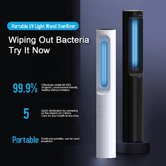Ultraviolet UV Stick Disinfection Lamp UVC LED Sterilizer UV Light Mini Sanitizer Travel Wand Germicidal for Phone USB Charging