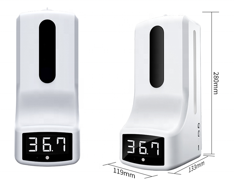 Automatic Hand Sanitizer spray Alcohol Sprayer Disinfectant Floor Stand Countertop Disinfection Thermometer Soap Dispenser