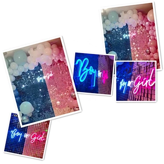 Birthday Decoration Party Favor Decor LED Light Letter Bath Set Supplies Deco Gender Reveal Baby Shower Boy Or Girl Neon Sign