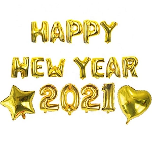 Decoration 2020 Christmas Merry Eve Party Decor Noel Rose Gold Silver Number Foil Helium 2021 Happy New Year Balloon
