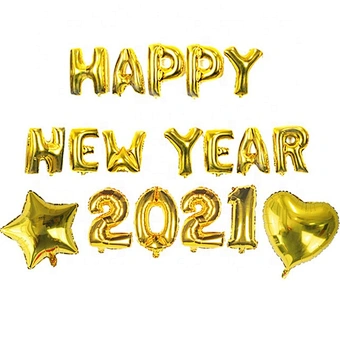 Decoration 2020 Christmas Merry Eve Party Decor Noel Rose Gold Silver Number Foil Helium 2021 Happy New Year Balloon