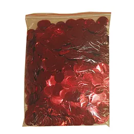 flameproof colorfast metallic confetti red