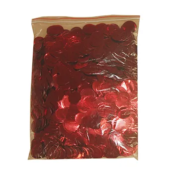 flameproof colorfast metallic confetti red
