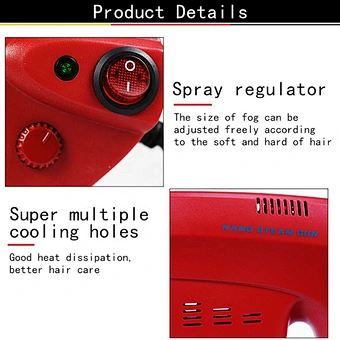 1200w Electric Ulv Sprayer 260ml Disinfection Blue Light Hair Spray Machine Aerosol Mist Trigger Wireless Nano Steam Gun