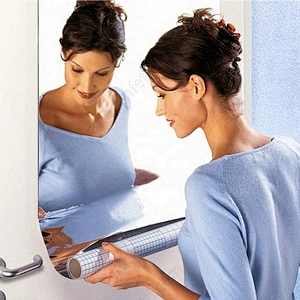 Wall decoration Tiles Frame Selfie with Mirror Lip Wood Peel And Tile Small Bathroom home shop Auto-Stick Stick On Mirror