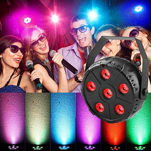 Mini Led Stage Light AC110-240V 9W Full RGBW Color Mixing 6LEDs Disco DJ Party Stage Lights with Remote Control