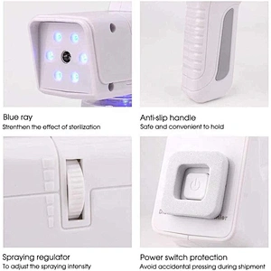 Blue Light Wireless Charging Portable Nano Atomizing Spray Machine Sanitizer Sterilization Smoke Fog Alcohol Disinfection Gun