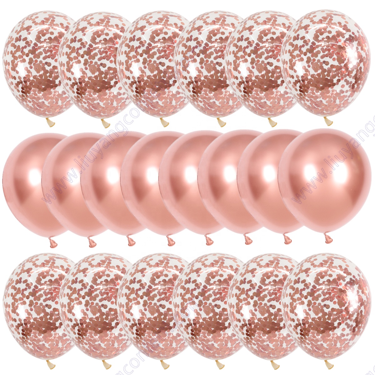 12 Inch Latex Color Rose Gold Set Birthday Party Wedding Decoration Anniversary Global Baby Shower Metallic Confetti Balloon